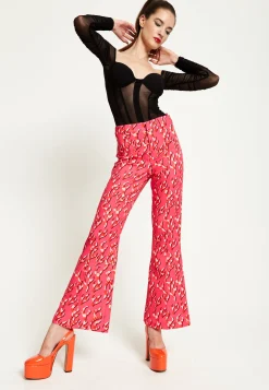 House Of Holland Pink Flame Clashing Colours Flared Trousers