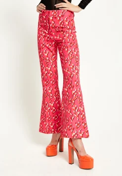 House Of Holland Pink Flame Clashing Colours Flared Trousers