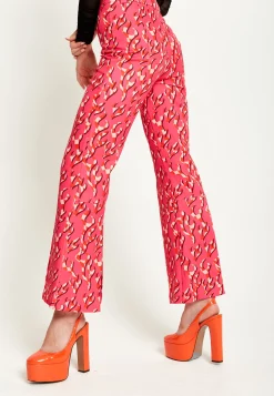 House Of Holland Pink Flame Clashing Colours Flared Trousers