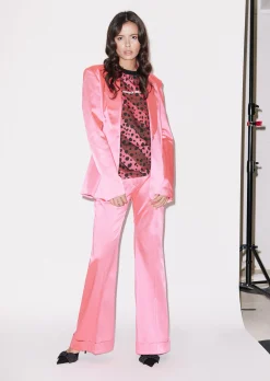 House of Holland Pink Satin Tailored Jacket