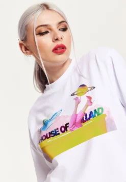 House of Holland Planet Printed T-Shirt in White