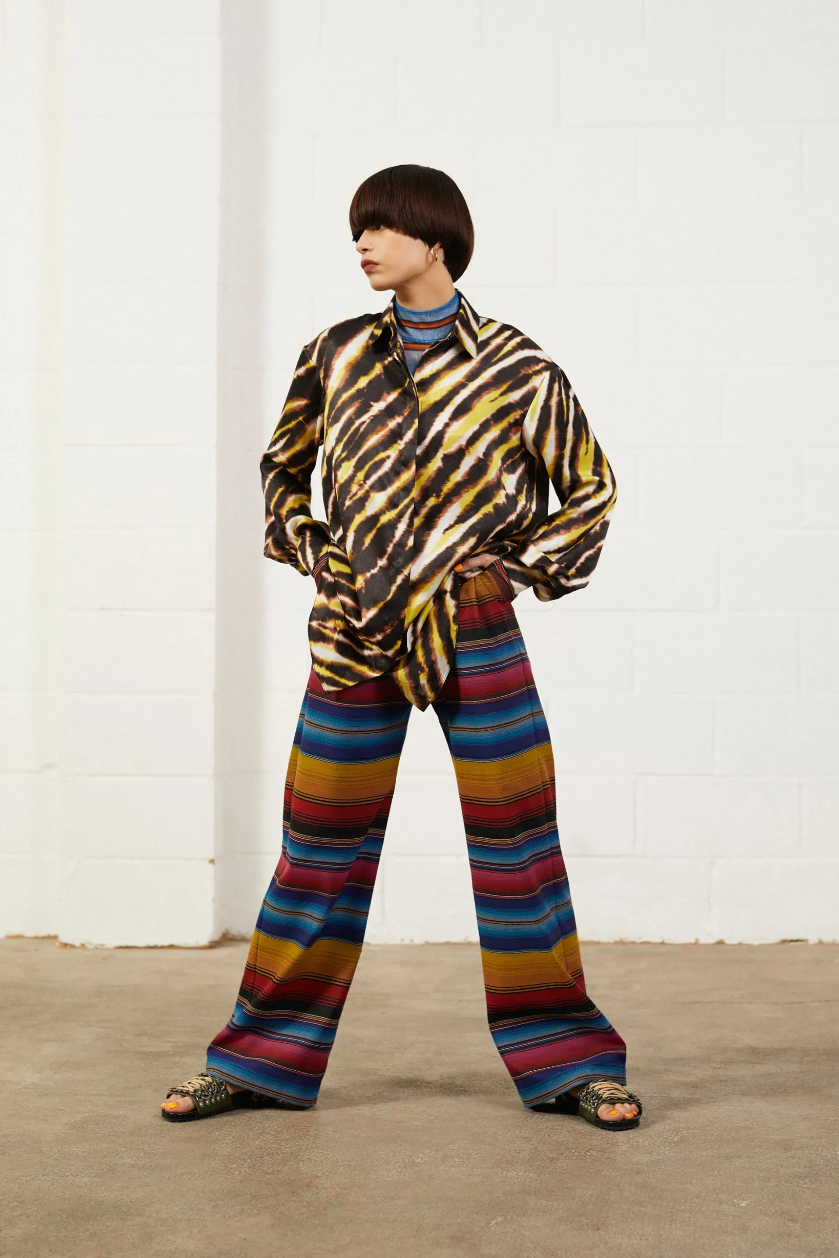 House of Holland Pleated Wide Leg Trouser