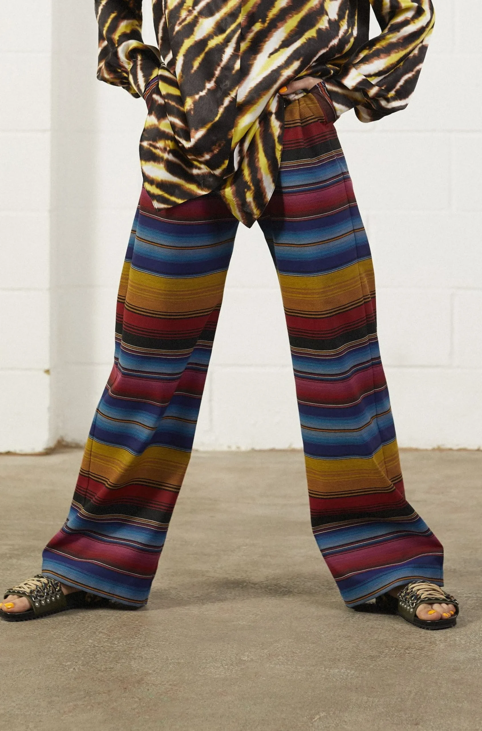 House of Holland Pleated Wide Leg Trouser