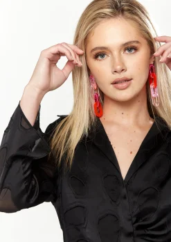 House of Holland Polka Blouse In Black