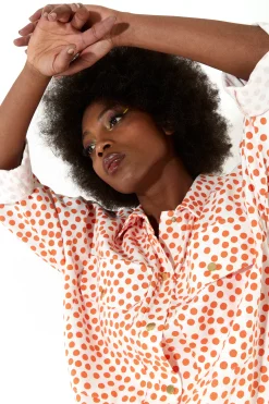 House of Holland Polka Dot Oversized Shirt Dress