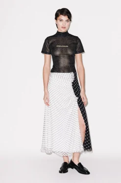 House of Holland Polka Gathered Midi Skirt