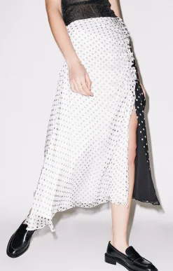 House of Holland Polka Gathered Midi Skirt