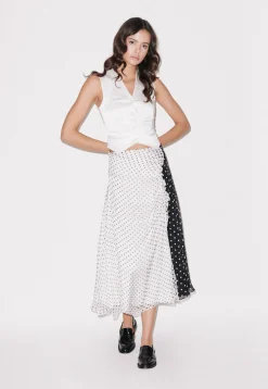 House of Holland Polka Gathered Midi Skirt