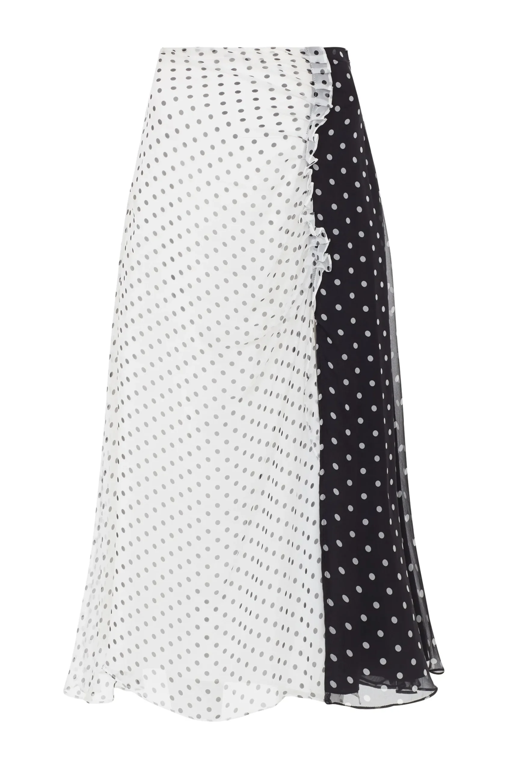 House of Holland Polka Gathered Midi Skirt