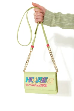 House Of Holland Printed Bag In Green