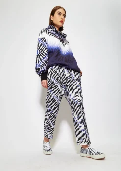 House of Holland Purple and White Tie Dye Zebra Print Joggers