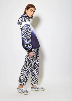 House of Holland Purple and White Tie Dye Zebra Print Joggers