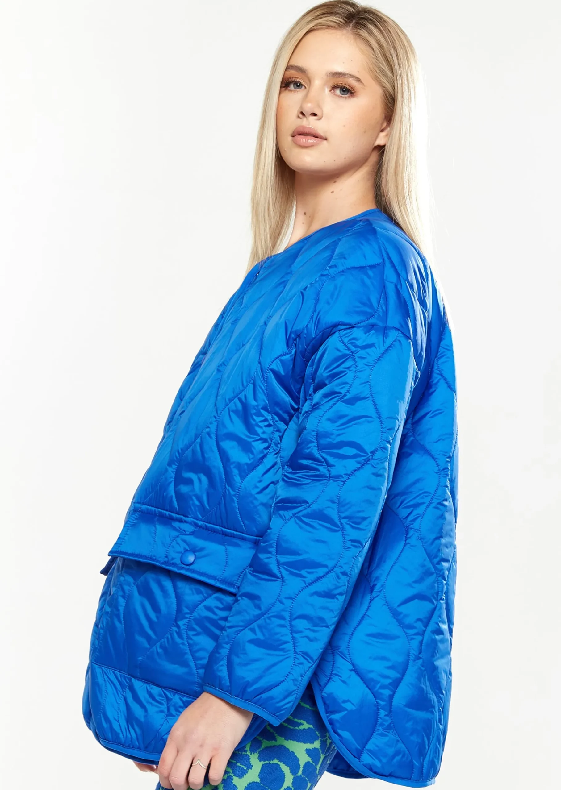 House Of Holland Quilted Jacket In Blue