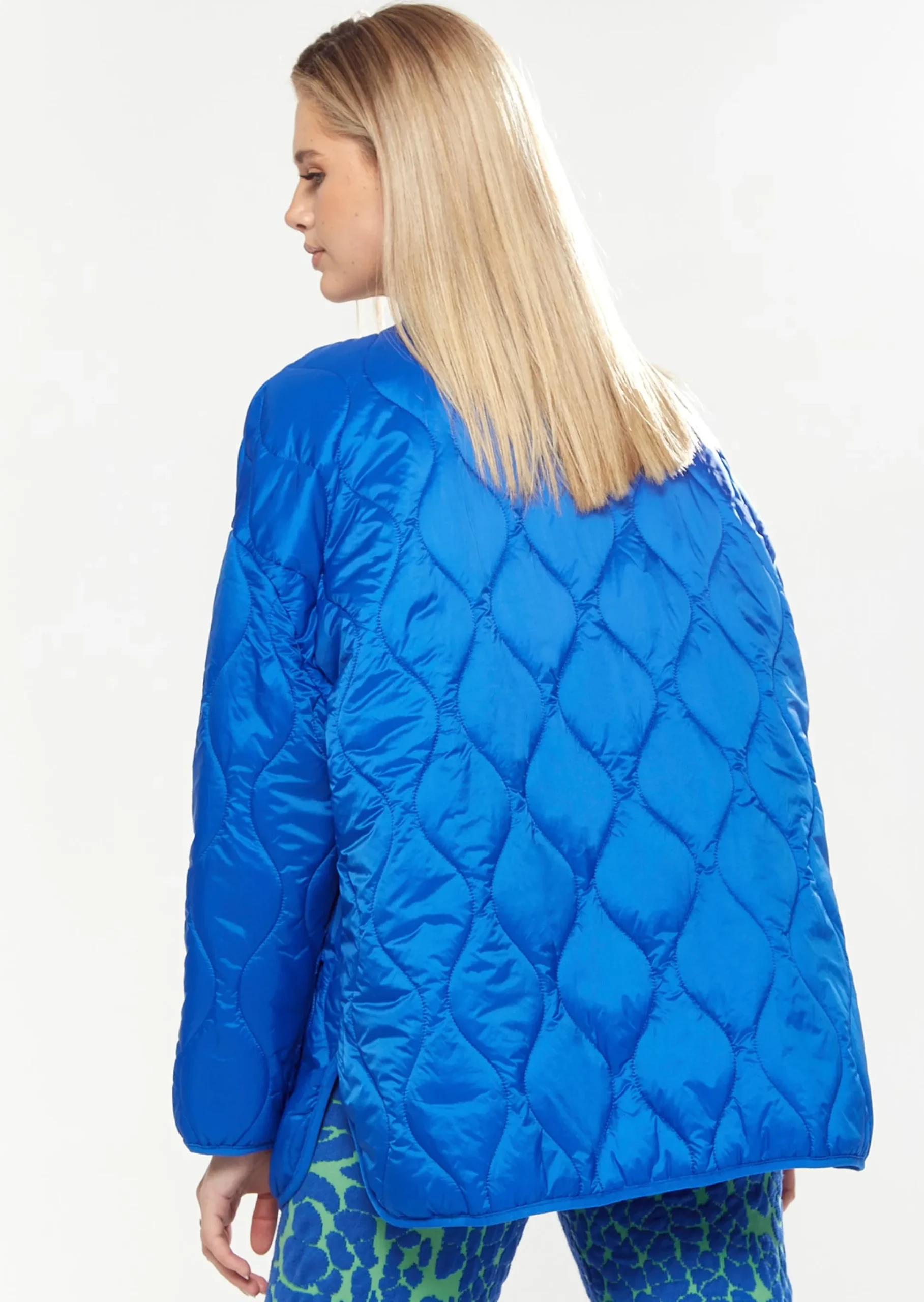 House Of Holland Quilted Jacket In Blue