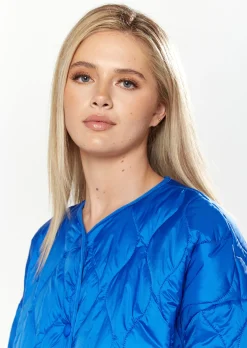 House Of Holland Quilted Jacket In Blue