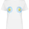House of Holland Raffia Embellished Star White T-Shirt