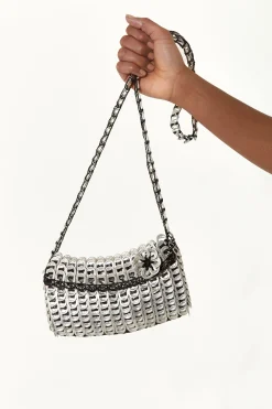House Of Holland Recycled Metallic Silver Cross Body Bag