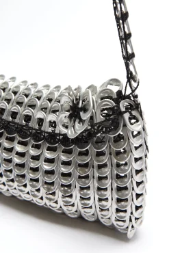 House Of Holland Recycled Metallic Silver Cross Body Bag