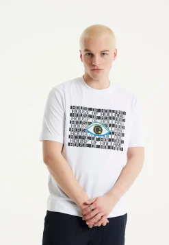 House of Holland Rhinestone Printed T-shirt in White
