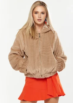 House Of Holland Ribbed Faux Fur Jacket