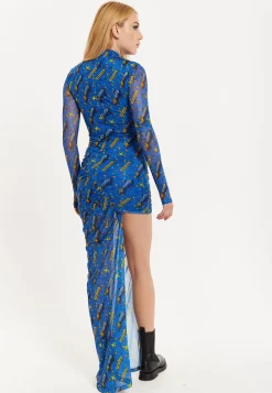 House Of Holland Rocket Print Mesh Dress