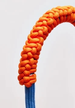 House Of Holland Saddle Bag In Orange And Blue With Quilted Logo