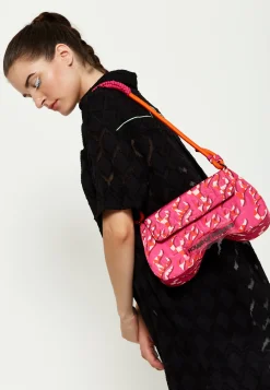 House Of Holland Saddle Pink Flame Bag With Quilted Logo