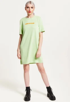 House Of Holland Sage Tencel T-Shirt Dress With Logo Embroidery