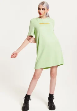 House Of Holland Sage Tencel T-Shirt Dress With Logo Embroidery