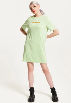 House Of Holland Sage Tencel T-Shirt Dress With Logo Embroidery