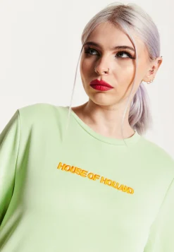 House Of Holland Sage Tencel T-Shirt Dress With Logo Embroidery