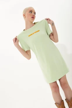 House Of Holland Sage Tencel T-Shirt Dress With Logo Embroidery