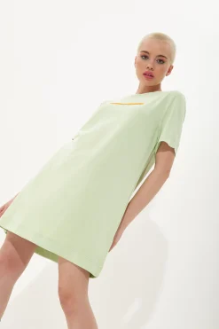 House Of Holland Sage Tencel T-Shirt Dress With Logo Embroidery