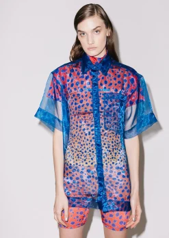 House of Holland Sheer Blue Boxy Shirt