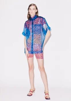 House of Holland Sheer Blue Boxy Shirt