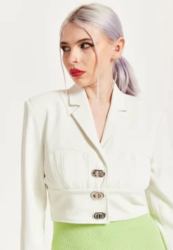 House Of Holland Short Lock Jacket Off White