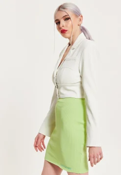 House Of Holland Short Lock Jacket Off White
