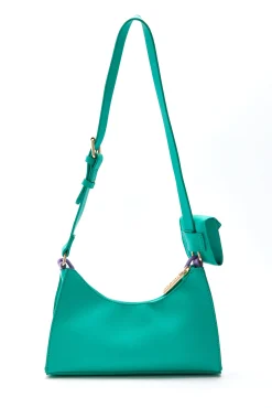 House Of Holland Shoulder Bag In Turquoise With ‘House’ Print