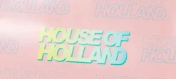 House Of Holland Shoulder Bag In Baby Pink With A Gold Chain Strap And