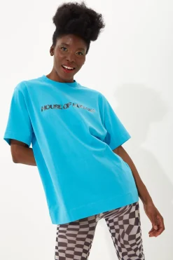 House Of Holland Sky Blue Transfer Printed T-Shirt