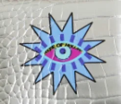 House of Holland Small Crossbody Bag in Silver with Printed Logo