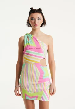 House Of Holland Star Print Mini Jersey Dress With Cut Out