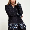 House Of Holland Star Print Blazer In Black