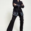 House Of Holland Star Print Trousers In Black