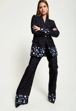 House Of Holland Star Print Trousers In Black