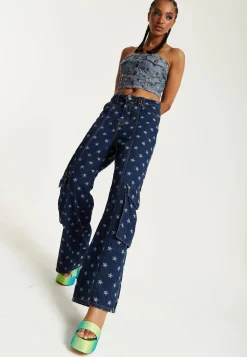 House of Holland Star Print Cargo Jeans