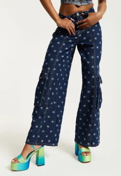 House of Holland Star Print Cargo Jeans