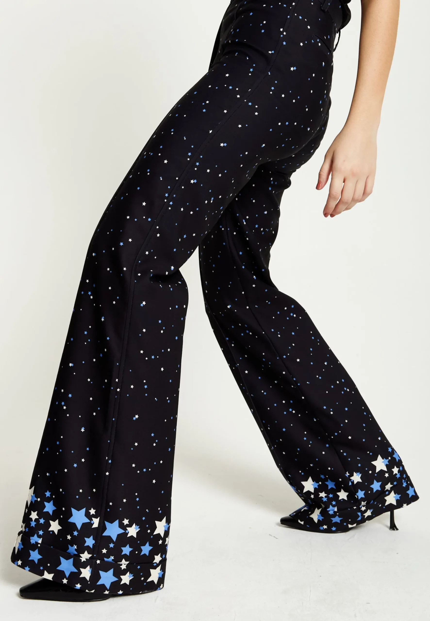House Of Holland Star Print Trousers In Black