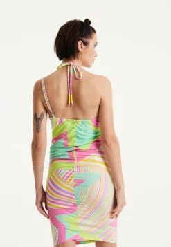 House Of Holland Star Print Jersey Mini Dress With Open Back