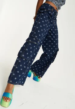 House of Holland Star Print Cargo Jeans